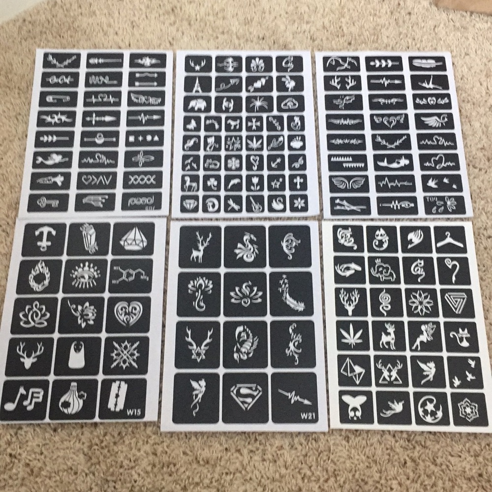 6 pages of stick on stencils